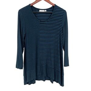 Habitat Womens Size Small Super Soft Blouse Shirt Top Blue Long Sleeve Artsy